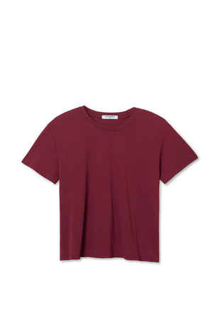 Perfect White Tee Harley Boxy Crew Tee | Dark Burgandy