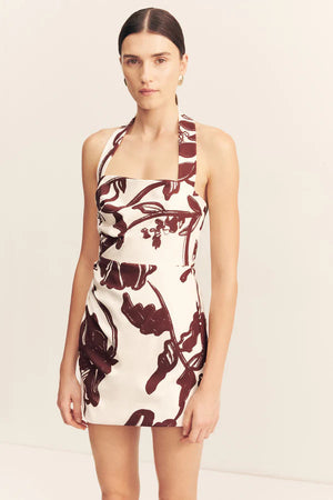 Shona Joy Emmett Halter Draped Mini Dress | Redwood Wallpaper
