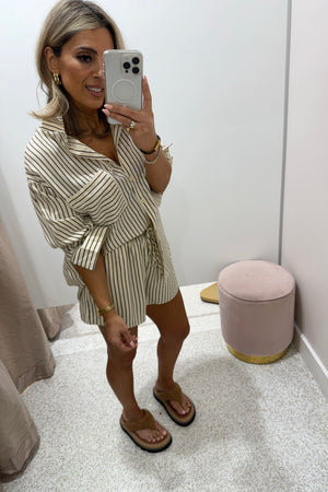 Chosen By Fifi & Annie The Taranto Shirting Set | Butter/Brown