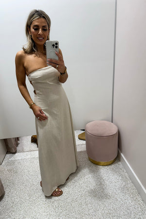 Chosen By Fifi & Annie The Palermo Linen Maxi Dress | Natural