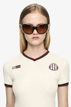 Bec + Bridge Solara Tee | Ivory / Plum