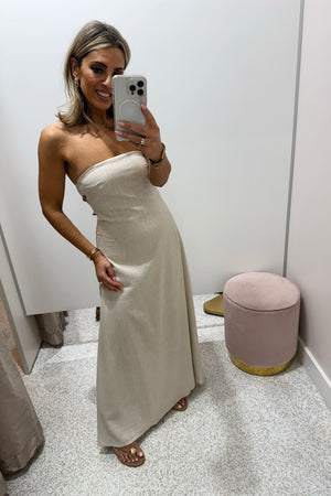 Chosen By Fifi & Annie The Palermo Linen Maxi Dress | Natural