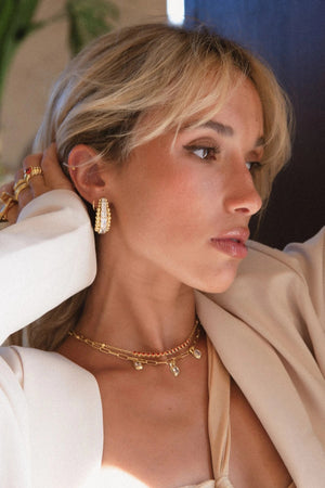 Mountain & Moon Marilyn Earrings | Gold