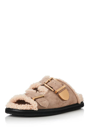 Alias Mae Panama Slide | Natural Suede/Shearling