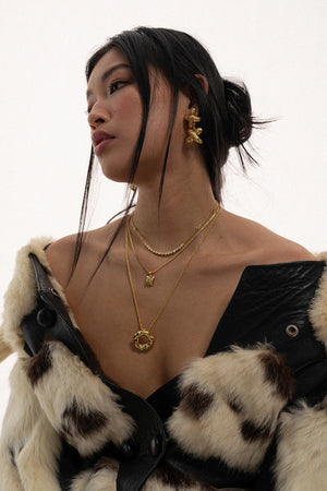 Mountain & Moon Ivy Necklace | Gold