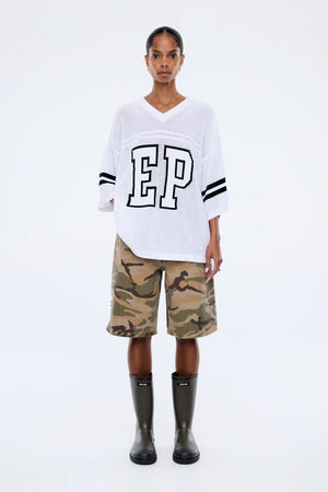 Ena Pelly Haper Crochet Jersey Tee | Vintage White