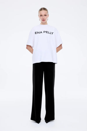Ena Pelly Chloe Oversized Core Logo Tee | White