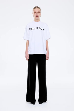 Ena Pelly Chloe Oversized Core Logo Tee | White