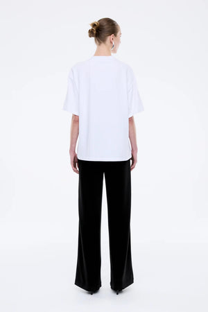 Ena Pelly Chloe Oversized Core Logo Tee | White
