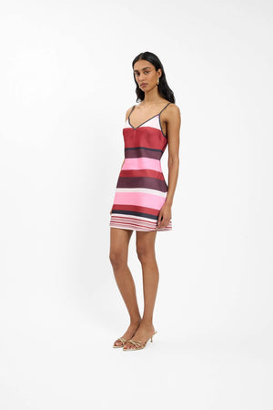 By Harper Lu Biax Mini Dress | Fuschia Stripe