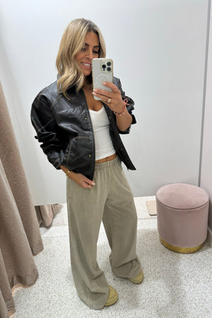 Chosen By Fifi & Annie The Vintage Faux Leather Bomber Jacket | Chocolate || BEST SELLER RESTOCKED