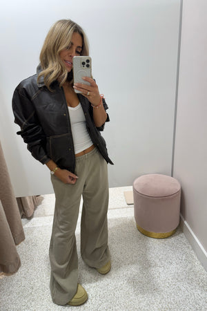 Chosen By Fifi & Annie The Vintage Faux Leather Bomber Jacket | Chocolate || BEST SELLER RESTOCKED