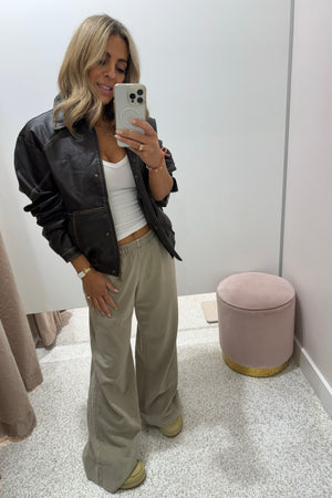 Chosen By Fifi & Annie The Vintage Faux Leather Bomber Jacket | Chocolate || BEST SELLER RESTOCKED