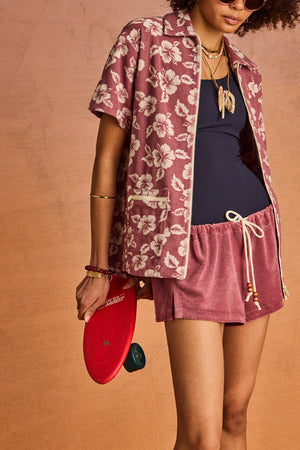 The Upside Lahaina Cabana Zip Shirt | Floral || PRE-ORDER ETA 17/01/2028