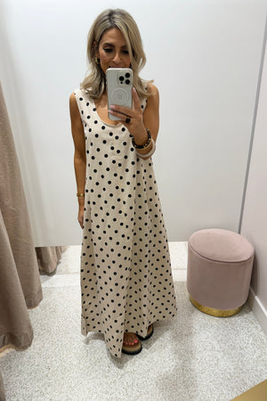 Chosen By Fifi & Annie The Luella Cotton Swing Dress | Polka Dot