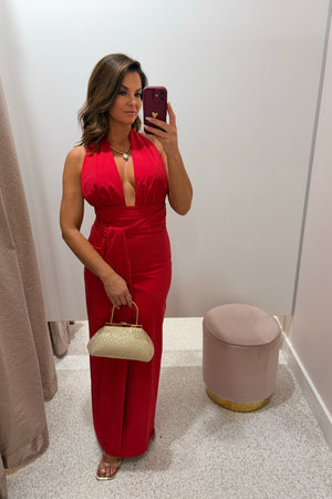 Shona Joy Campbell Halter Plunged Maxi Dress | Goji