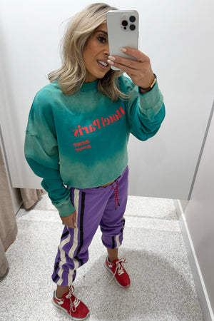 Araminta James Hotel Paris Sweatshirt | Washed Ocean Green