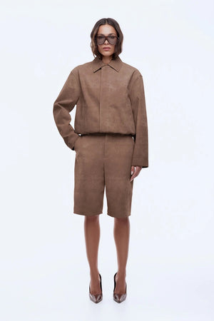 Ena Pelly Ana Suede Bomber Jacekt | Toffee