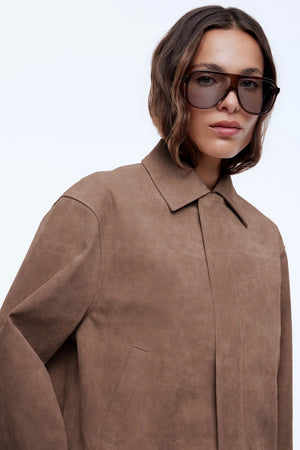 Ena Pelly Ana Suede Bomber Jacekt | Toffee