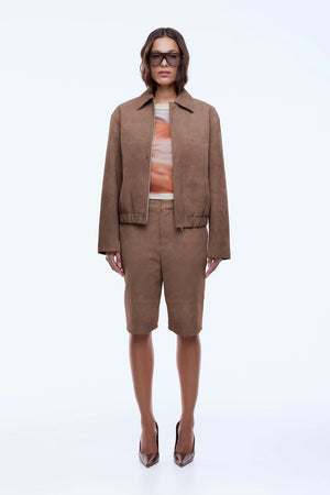 Ena Pelly Ana Suede Bomber Jacekt | Toffee