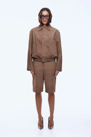 Ena Pelly Ana Suede Bomber Jacekt | Toffee