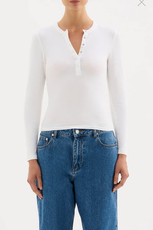 Nude Lucy Binx Long Sleeve Top | White
