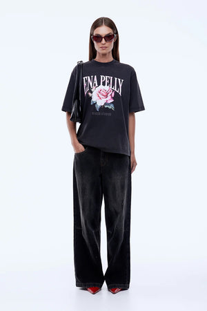 Ena Pelly Rose Tee | Vintage Black