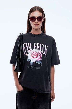 Ena Pelly Rose Tee | Vintage Black