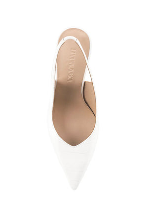 Lana Wilkinson Monique Slingback Wedge Heel | White Croc Patent