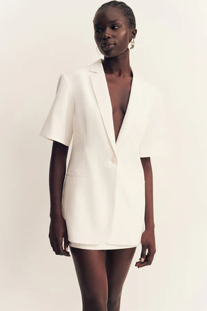 Shona Joy Felix Short Sleeve Blazer | Coconut