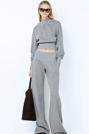 Bec + Bridge Steph Half Zipper Jumper | Grey Marle