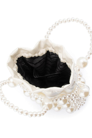 Olga Berg The Sammy Beaded Cage Bag | Pearl