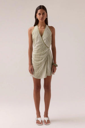 Sovere Studio Vista Mini Dress | Olive Stripe