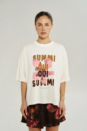 Summi Summi Oui Oui Tee | Vintage White