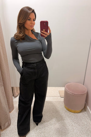 Madison The Label Laury Long Sleeve Top | Slate