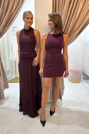 Bec + Bridge Rochelle High Neck Dress | Plum