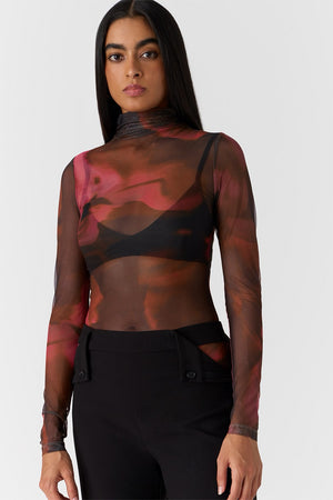 Misha Sandra Mesh Top | Wonderland / Mulberry