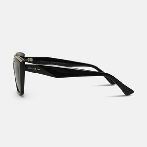 Locello Gia Sunglasses | Black / Gold Smoke