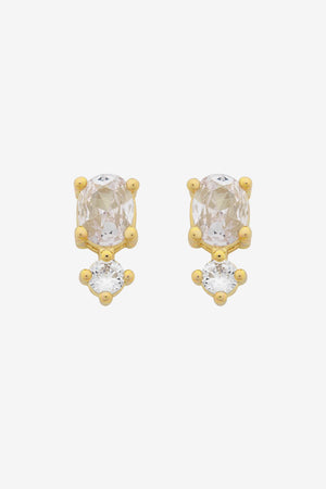 Liberte Nico CZ Stud | Gold clear
