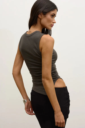 Bayse Brand Lana Rouched Tank | Smoke