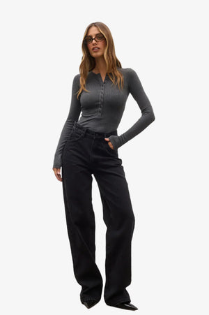 Bayse Brand Lara Bodysuit | Dark Heather Grey