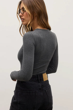 Bayse Brand Lara Bodysuit | Dark Heather Grey