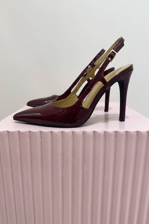 Siren Cipriani Stiletto Pump | Wine Patent Leather