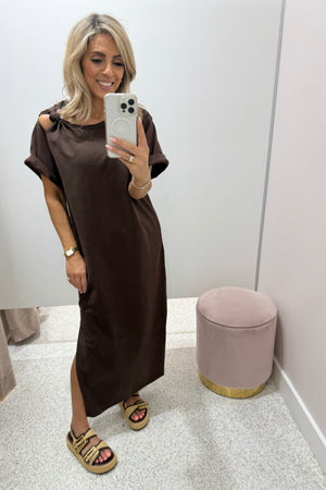 C&M Camilla & Marc Juno Knot Tee Dress | Chocolate