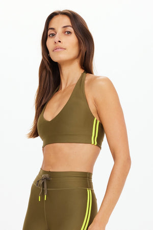 The Upside Oxford Ulla Halter Bra | Olive