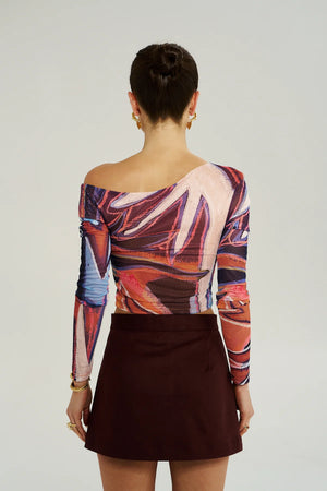 Summi Summi Long Sleeve Off Shoulder Top | Bordeaux