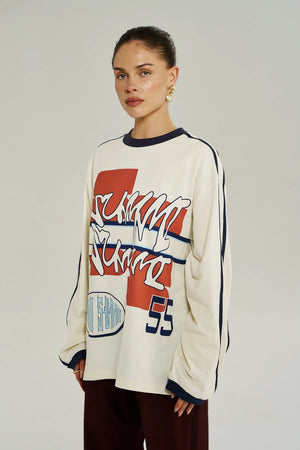 Summi Summi Bleu 55 Long Sleeve Tee | Vintage White