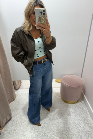 Chosen By Fifi & Annie The Annalise Faux Leather Jacket | Olive