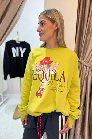 The Laundry Room Tequila Mi Amor Jumper | Vinatge Neon Yellow