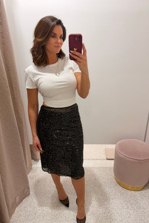 Shona Joy Everly Midi Skirt | Black